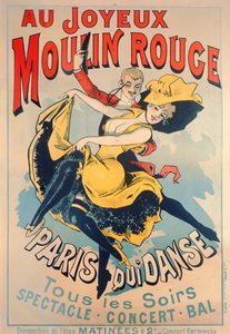 Pařížský tanec v Merry Moulin Rouge, kolem roku 1890